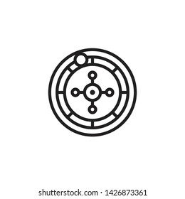 Roulette casino wheel icon. Gaming roulette glyph icon. Symbol, logo illustration.