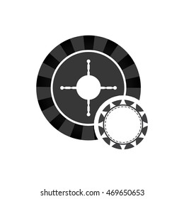 roulette chip casino vegas icon. Flat and Isolated design. Vector illustration