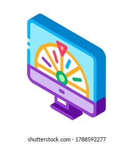 Roulette in Computer Icon Vector. Isometric Roulette in Computersign. color isolated symbol illustration