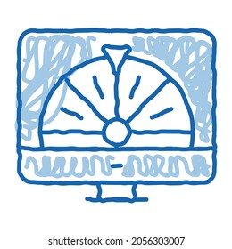 Roulette in Computer sketch icon vector. Hand drawn blue doodle line art Roulette in Computersign. isolated symbol illustration