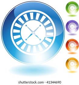 Cristal de ruleta aislado en un fondo blanco.
