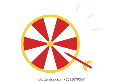 Icono de dardos de la ruleta, ilustración simple, Ilustración vectorial