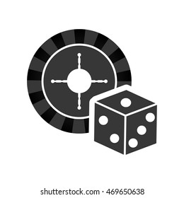 roulette dice casino vegas icon. Flat and Isolated design. Vector illustration