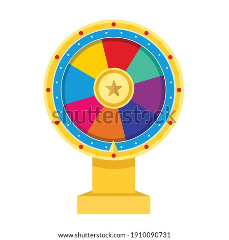 Roulette fortune spinning wheel flat icon casino money games - bankrupt or lucky vector element. Fortune, wheel for casino, success game roulette illustration