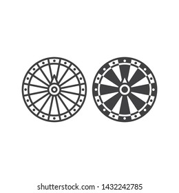 Roulette fortune wheel for gambling and lottery. Vector logo icon template