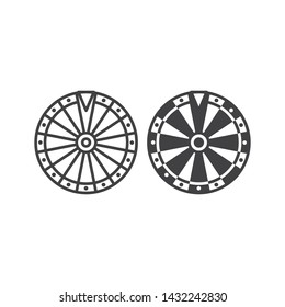 Roulette Fortune Wheel For Gambling And Lottery. Vector Logo Icon Template