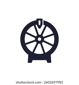 roulette, fortune wheel icon, vector pictogram