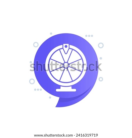 roulette, fortune wheel icon, vector