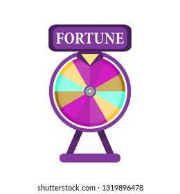 	
Roulette fortune wheel isolated vector illustration for gambling background and lottery win concept. Wheel fortune for game and win jackpot