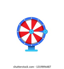 	
Roulette fortune wheel isolated vector illustration for gambling background and lottery win concept. Wheel fortune for game and win jackpot