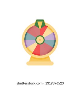 	
Roulette fortune wheel isolated vector illustration for gambling background and lottery win concept. Wheel fortune for game and win jackpot
