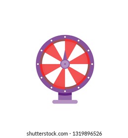 	
Roulette fortune wheel isolated vector illustration for gambling background and lottery win concept. Wheel fortune for game and win jackpot