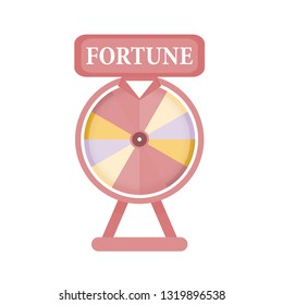 	
Roulette fortune wheel isolated vector illustration for gambling background and lottery win concept. Wheel fortune for game and win jackpot
