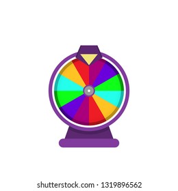 	
Roulette fortune wheel isolated vector illustration for gambling background and lottery win concept. Wheel fortune for game and win jackpot