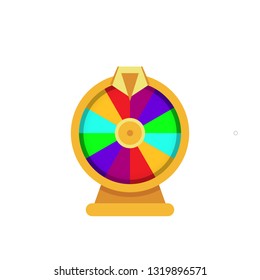 	
Roulette fortune wheel isolated vector illustration for gambling background and lottery win concept. Wheel fortune for game and win jackpot