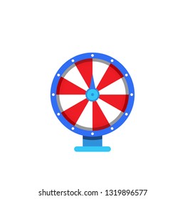 	
Roulette fortune wheel isolated vector illustration for gambling background and lottery win concept. Wheel fortune for game and win jackpot