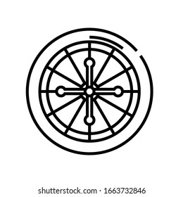 Roulette game line icon, concept sign, outline vector illustration, linear symbol.