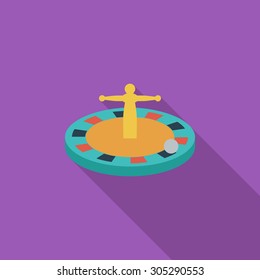 Roulette icon. Flat vector related icon with long shadow for web and mobile applications. It can be used as - logo, pictogram, icon, infographic element. Vector Illustration.