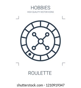 roulette icon. high quality line roulette icon on white background. from hobbies collection flat trendy vector roulette symbol. use for web and mobile