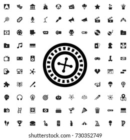 Roulette icon. set of filled entertainment icons.