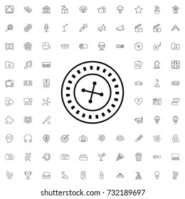 Roulette icon. set of outline entertainment icons.