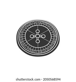 Roulette Icon Silhouette Illustration. Casino Vector Graphic Pictogram Symbol Clip Art. Doodle Sketch Black Sign