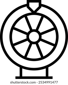 roulette icon. Thin linear style design isolated on white background