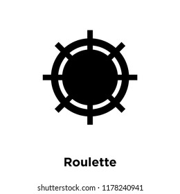 Roulette icon vector isolated on white background, logo concept of Roulette sign on transparent background, filled black symbol