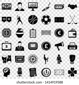 Roulette icons set. Simple style of 36 roulette vector icons for web for any design