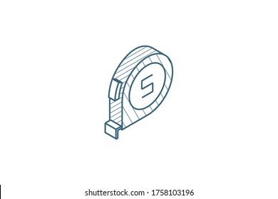 roulette isometric icon. 3d vector illustration. Isolated line art technical drawing. Editable stroke