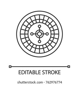 Roulette linear icon. Casino. Thin line illustration. Contour symbol. Vector isolated outline drawing. Editable stroke