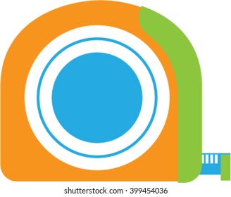 Roulette measure building icon. vector stock illustration