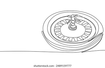 Roulette one line continuous. Line art roulette. Hand drawn vector art.