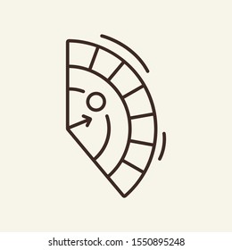 Roulette segment line icon. Gambling, fortune, game. Casino concept. Vector illustration can be used for topics like gambling, business, advertising