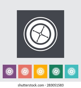 Roulette. Single flat icon on the button. Vector illustration.