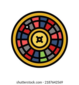 roulette slot game color icon vector. roulette slot game sign. isolated symbol illustration