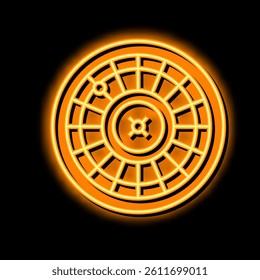 roulette slot game neon light sign vector. roulette slot game illustration