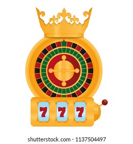 roulette and slot machine casino game with crown