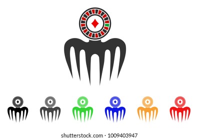 Roulette Spectre Monster icon. Vector illustration style is a flat iconic roulette spectre monster symbol with grey, yellow, green, blue, red, black color versions.