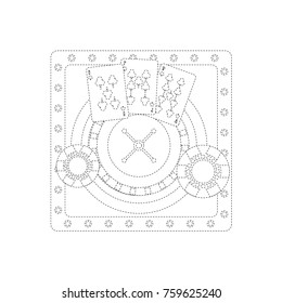 roulette table with cards and chips  casino related icons image 