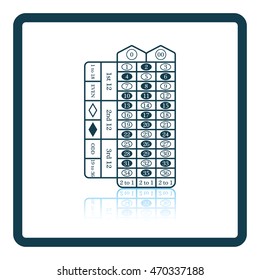 Roulette table icon. Shadow reflection design. Vector illustration.