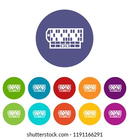 Roulette table icons color set vector for any web design on white background
