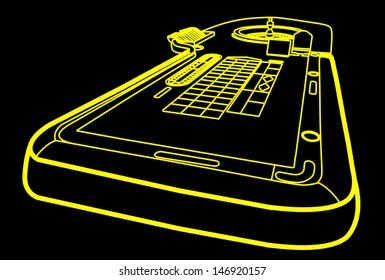roulette table isolated on black background