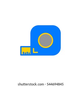 Roulette, tape measure icon vector, filled flat sign, solid colorful pictogram isolated on white. Symbol, logo illustration