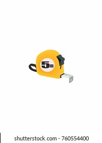 Roulette, tape measure on a white background