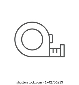 Roulette, tape measure vector icon symbol tools isolated on white background