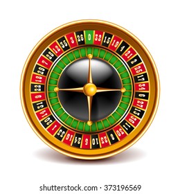 Roulette top view isolated on white photo-realistic vector illustration