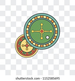 Roulette vector icon isolated on transparent background, Roulette logo concept