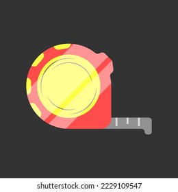 Roulette Vektorsymbol. Bürokratie misst Symbol auf grauem Hintergrund. Messgerät für die Vektorlänge. Symbol für Bauwerkzeug.