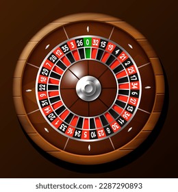 Roulette wheel. Casino roulette wheel. Vector clipart isolated on white background.